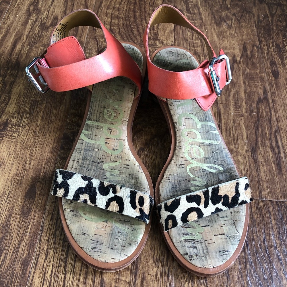 SAM EDELMAN • LEOPARD & ORANGE TRINA CITY SANDAL